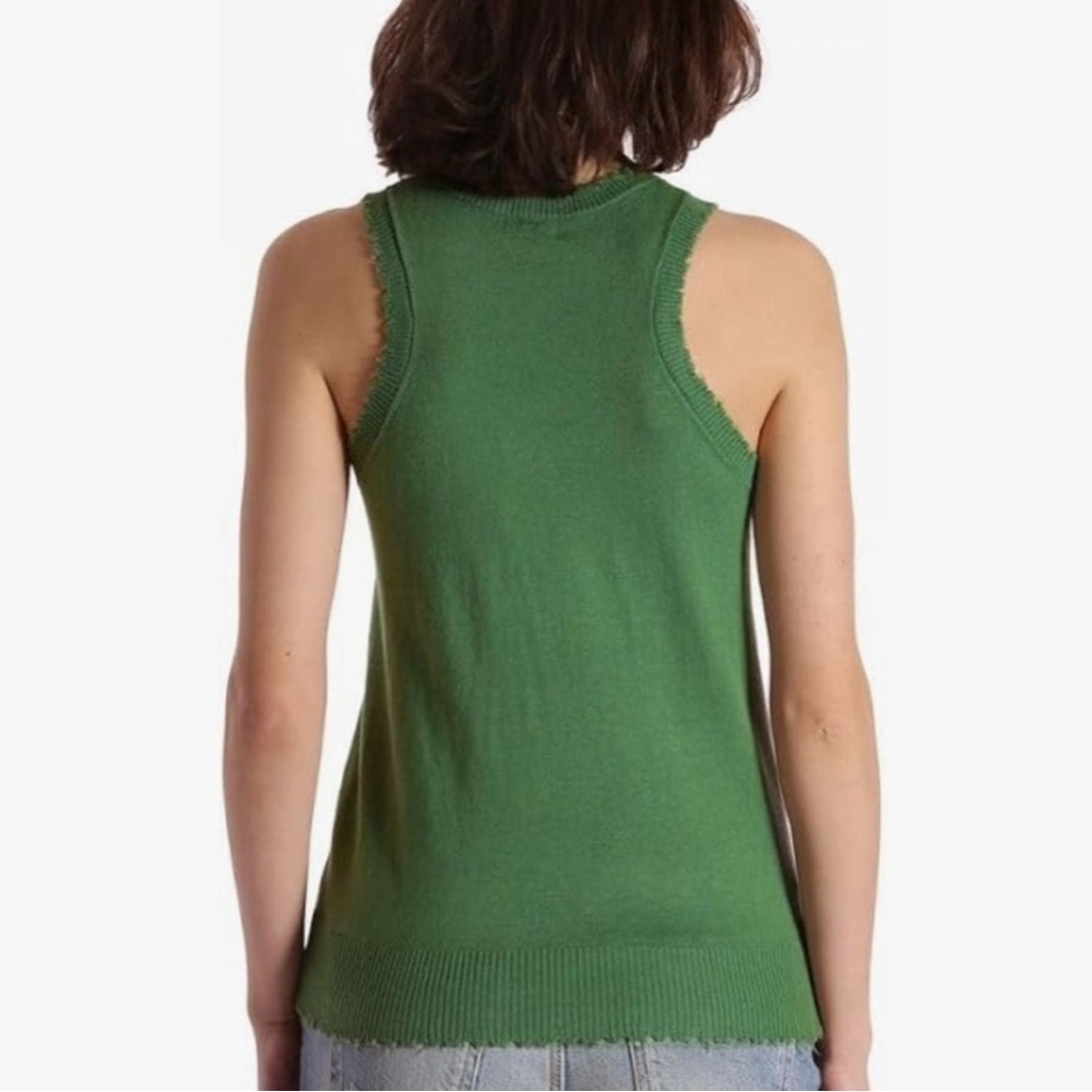 Minnie Rose cashmere and cotton frayed tank - Picture 4 of 11